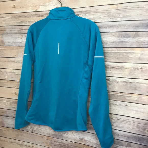 Nike Dri Fit track Jacket Full Zip Run Teal Blue - Picture 6 of 6